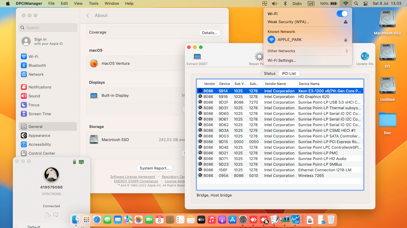 Acer TravelMate TMP2410 G2 M 83QE [KabyLake R + Intel UHD 620 + I2C]   OpenCore 1